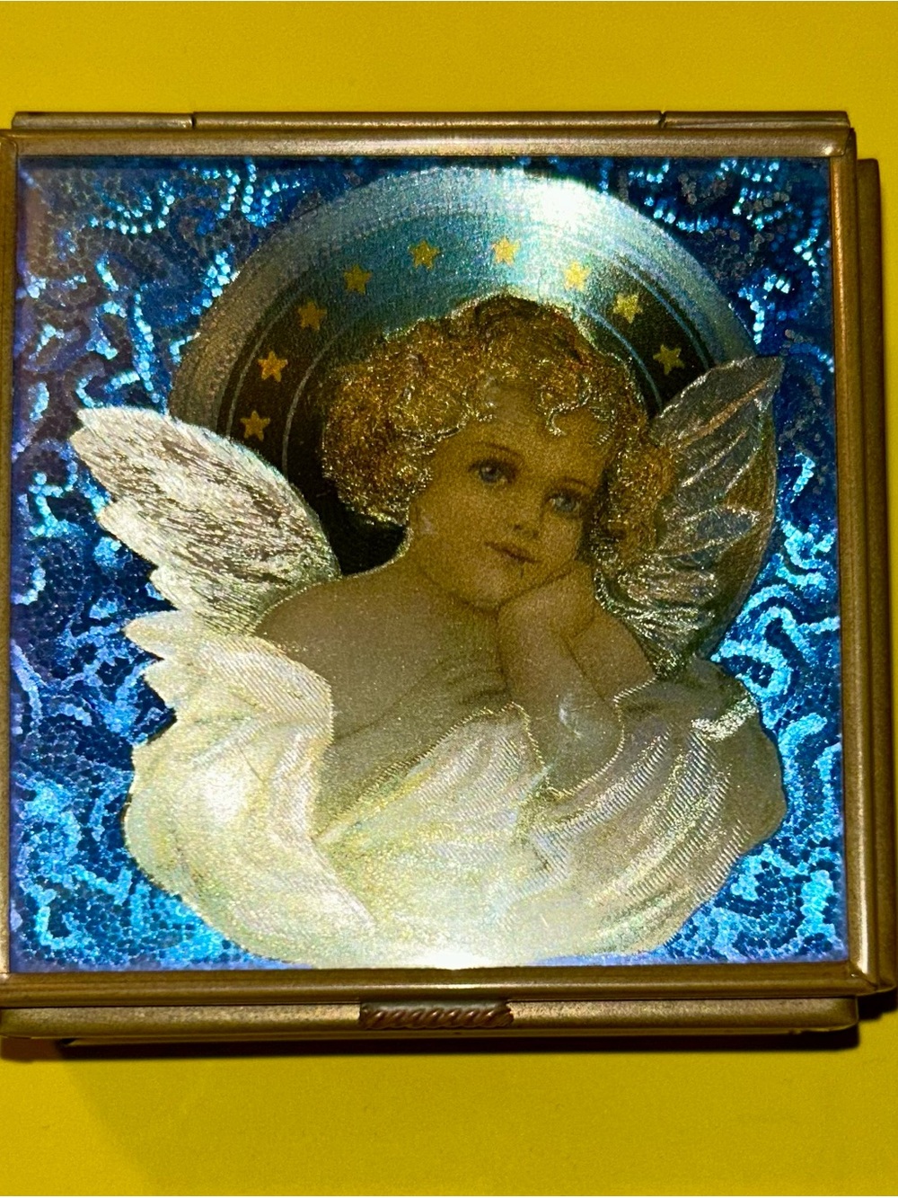 Vintage Footed Angel Trinket Box Via Vermont foil art